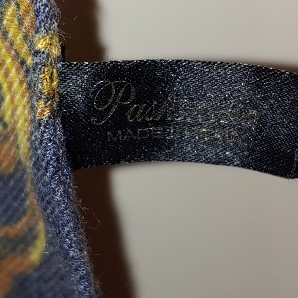 Pashmina Made in Turkey Grey Gold Paisley Fringe Scarf OS - Picture 3 of 5